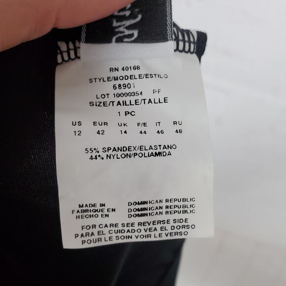 Miraclesuit 2 PC Roswell TANKINI SWIMSUIT Sz 12 Black Tropical Floral Underwire - Picture 14 of 16